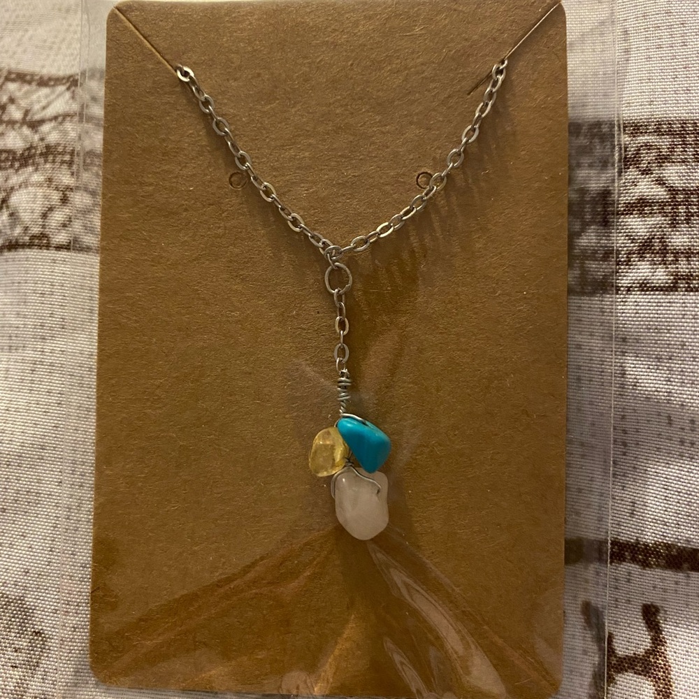 The Zodiac Trio. Sun, rising & moon sign gemstones bound on a dainty steel chain